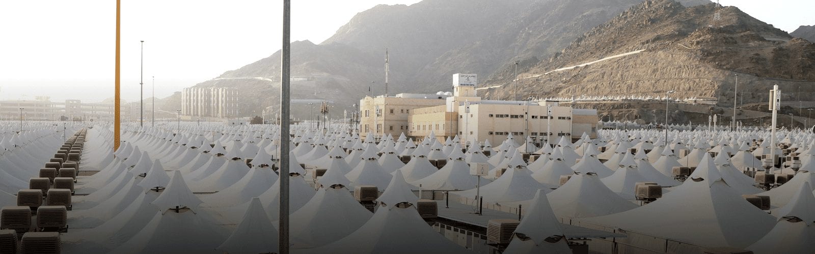 Mina Tent City Seeley International, not a desert cooler but Breezair evaporative cooling